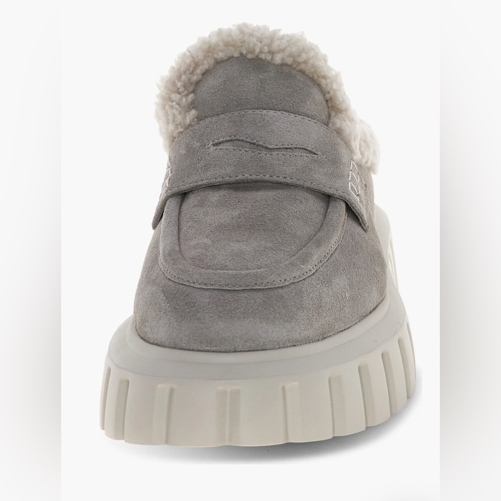 NWT VOILE BLANCHE GRENELLE Genuine Shearling Platform Mule - Picture 5 of 16